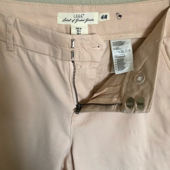 H&M L.O.G.G. Blush Pink Stretch Straight Leg Pants - Picture 4 of 5
